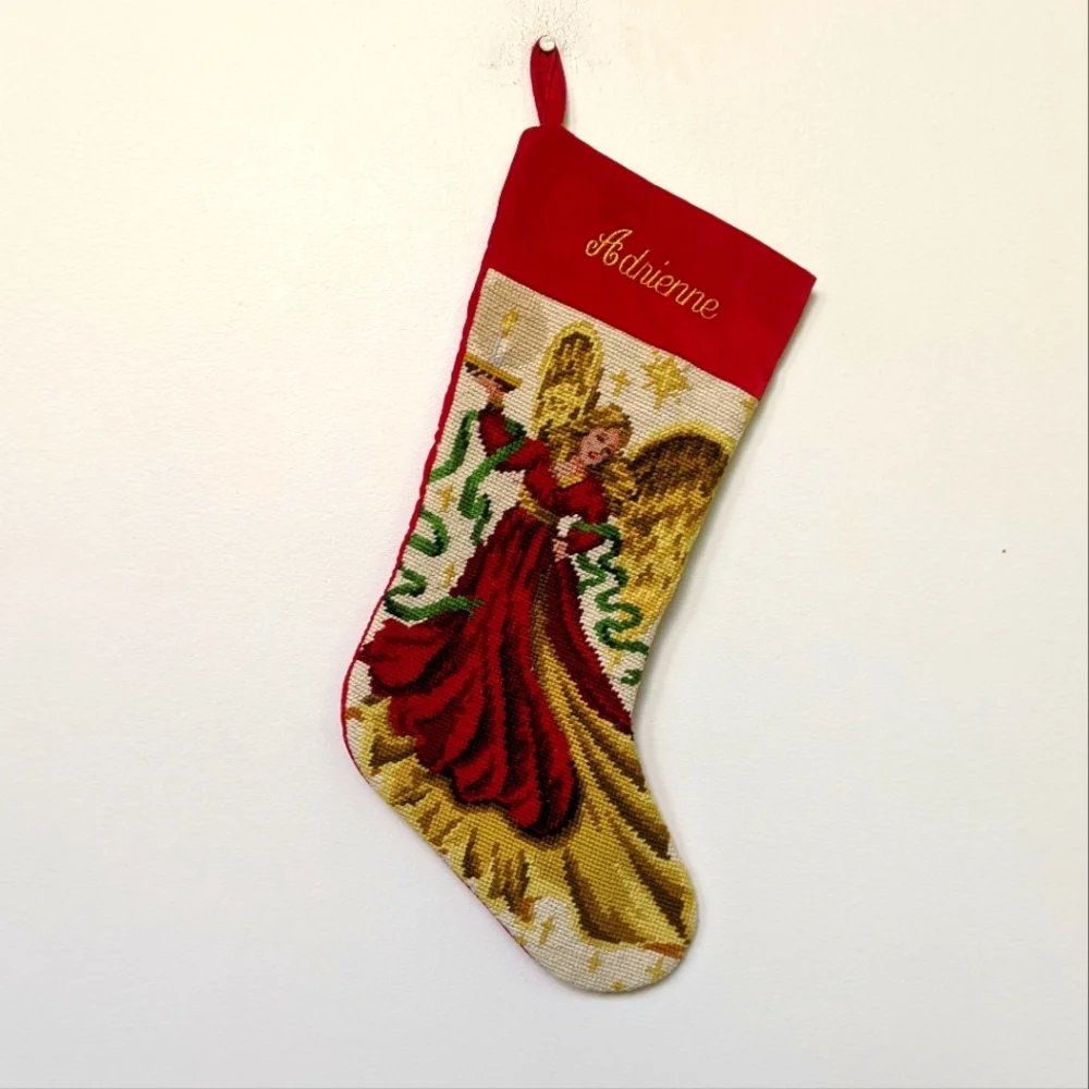 Adrienne Lillian Vernon Needlepoint ANGEL Stocking